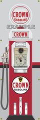 CROWN GASOLINE CLOCK FACE GAS PUMP Sign Printed Banner VERTICAL 2' x 6'