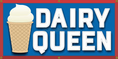DAIRY QUEEN HAMBURGER RESTAURANT DRIVE IN VINTAGE STYLE OLD SCHOOL SIGN REMAKE BANNER SIGN ART MURAL 2' X 4'/3' X 6'