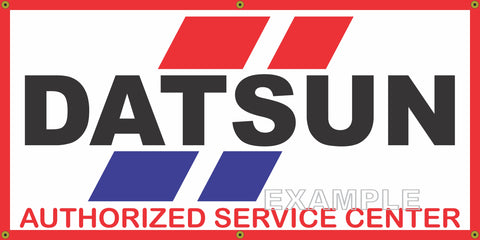 DATSUN AUTHORIZED SERVICE CENTER DEALER VINTAGE OLD SCHOOL SIGN REMAKE BANNER SIGN ART MURAL 2' X 4'/3' X 6'