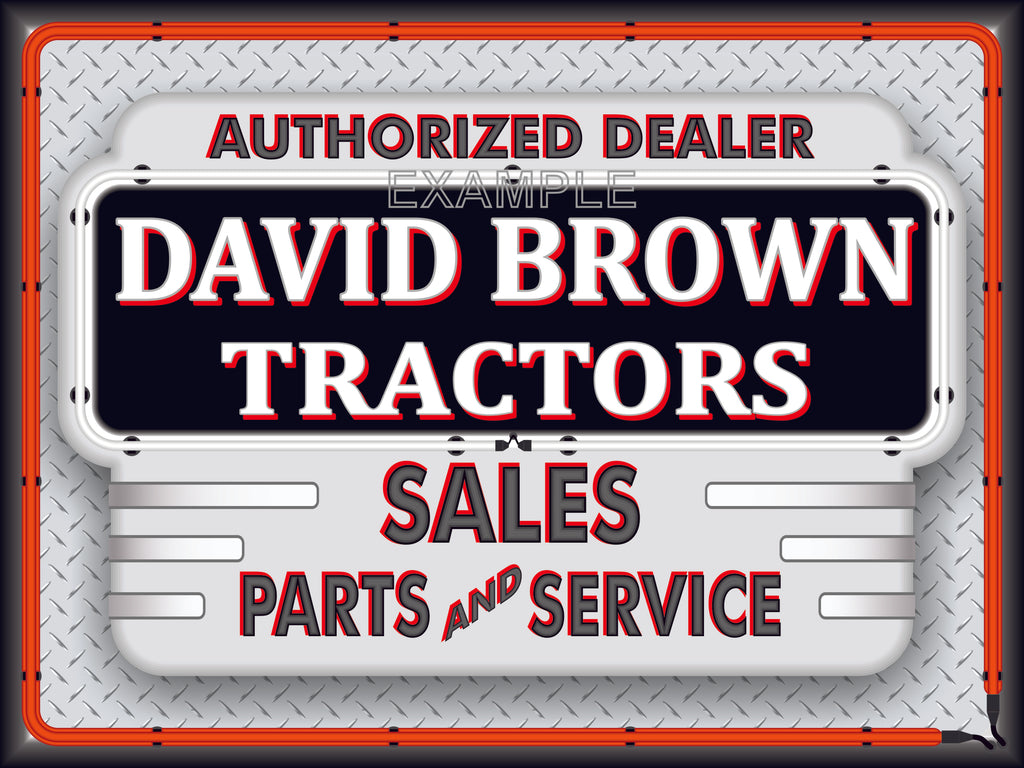 DAVID BROWN TRACTORS DEALER STYLE SIGN SALES SERVICE PARTS TRACTOR REPAIR SHOP REMAKE BANNER 3' X 4'