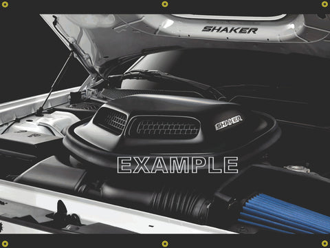DODGE CHALLENGER MOPAR HEMI SHAKER HOOD ENGINE 3' X 4' BANNER SIGN CAR ART MURAL