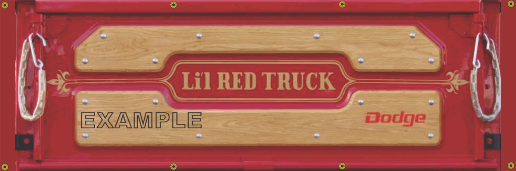 DODGE LIL RED EXPRESS TRUCK TAILGATE UNIQUE PRINTED BANNER SIGN ART MURAL 2' x 6'