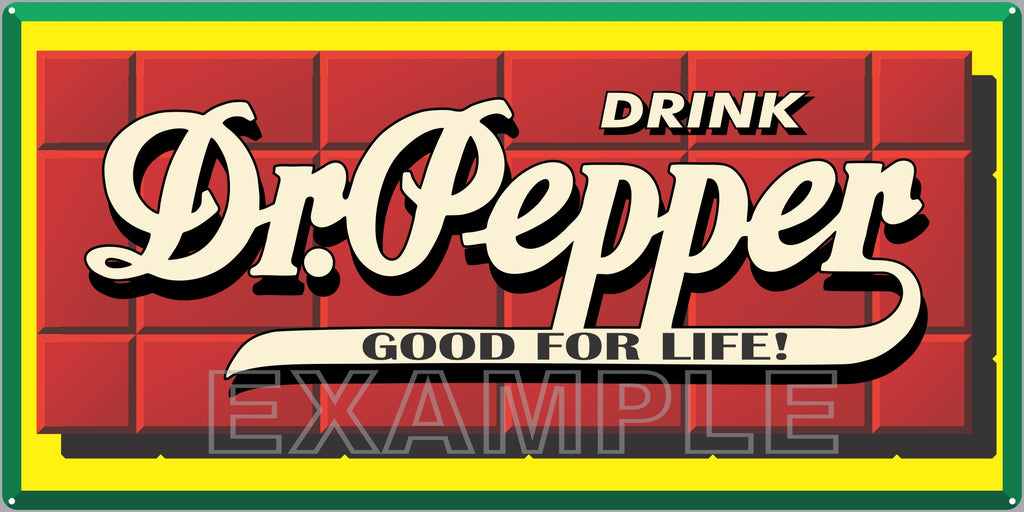 DR PEPPER SODA POP GENERAL STORE RESTAURANT DINER OLD SIGN REMAKE ALUMINUM CLAD SIGN VARIOUS SIZES