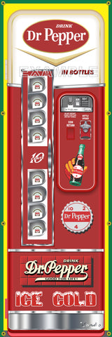 DR PEPPER SODA POP OLD VINTAGE VENDO VENDING MACHINE STYLE BANNER 2' X 6' SIGN ART MURAL