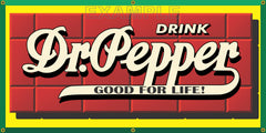 DR PEPPER SODA POP VINTAGE OLD SCHOOL SIGN REMAKE BANNER SIGN ART MURAL 2' X 4'/3' X 6'