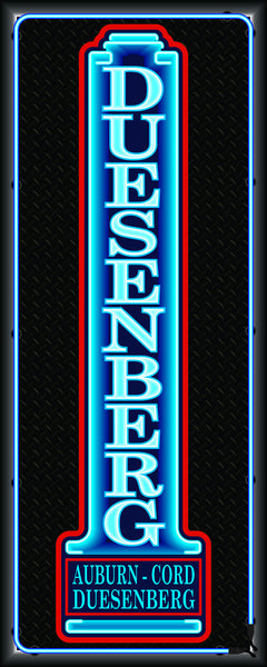 CORD AUBURN DUESENBERG MOTOR CARS VARIATIONS Neon Effect Sign Printed Banner VERTICAL 2' x 5'