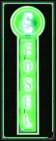 FORD EDSEL Neon Effect Sign Printed Banner VERTICAL 2' x 5'