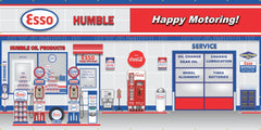 ESSO HUMBLE OIL RETRO OLD GAS PUMP GAS STATION SCENE WALL MURAL SIGN BANNER GARAGE ART VARIOUS SIZES