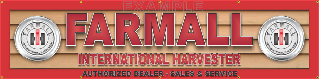 FARMALL TRACTOR INTERNATIONAL HARVESTER DEALER LETTER SIGN REMAKE PRINTED BANNER ART MURAL 24" x 96"