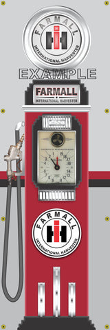 FARMALL INTERNATIONAL HARVESTER TRACTORS DIESEL GASOLINE OLD CLOCK FACE GAS PUMP Sign Printed Banner VERTICAL 2' x 6'