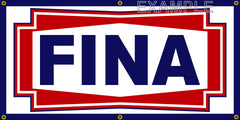FINA GAS STATION VINTAGE OLD SCHOOL SIGN REMAKE BANNER SIGN ART MURAL 2' X 4'/3' X 6'