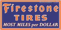 FIRESTONE TIRES SERVICE CENTER GAS STATION AUTOMOBILE REPAIR DEALER OLD SIGN REMAKE ALUMINUM CLAD SIGN VARIOUS SIZES
