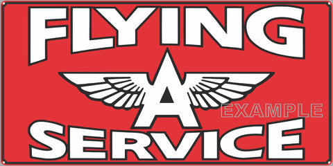 FLYING A GAS STATION SERVICE GASOLINE OLD SIGN REMAKE ALUMINUM CLAD SIGN VARIOUS SIZES