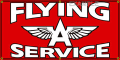 FLYING A SERVICE GAS STATION VINTAGE OLD SCHOOL SIGN REMAKE BANNER SIGN ART MURAL 2' X 4'/3' X 6'