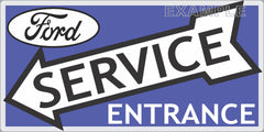 FORD SERVICE CENTER ENTRANCE ARROW GAS STATION AUTOMOBILE REPAIR DEALER OLD SIGN REMAKE ALUMINUM CLAD SIGN VARIOUS SIZES