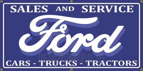 FORD CARS TRUCKS TRACTORS DEALER SALES VINTAGE OLD SCHOOL SIGN REMAKE BANNER SIGN ART MURAL 2' X 4'/3' X 6'