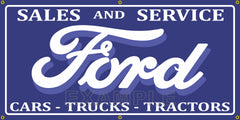 FORD CARS TRUCKS TRACTORS DEALER SALES VINTAGE OLD SCHOOL SIGN REMAKE BANNER SIGN ART MURAL 2' X 4'/3' X 6'