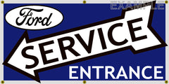FORD DEALER SERVICE ENTRANCE VINTAGE OLD SCHOOL SIGN REMAKE BANNER SIGN ART MURAL 2' X 4'/3' X 6'