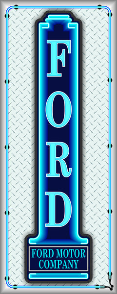 FORD LINCOLN MERCURY MOTOR COMPANY VARIATIONS Neon Effect Sign Printed Banner VERTICAL 2' x 5'