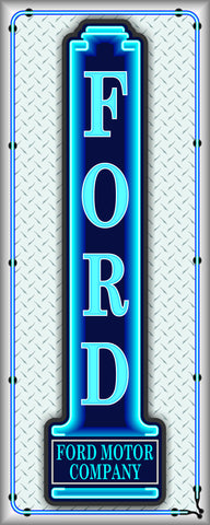 FORD LINCOLN MERCURY MOTOR COMPANY VARIATIONS Neon Effect Sign Printed Banner VERTICAL 2' x 5'