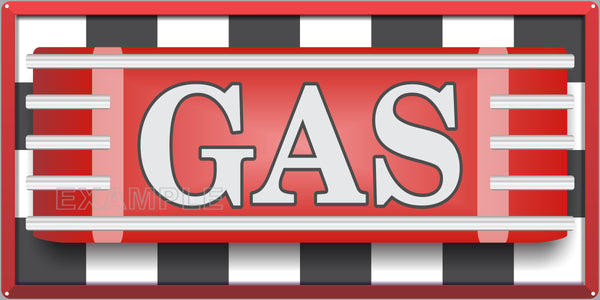 GAS MARQUEE GENERIC GAS STATION SERVICE GASOLINE OLD SIGN REMAKE ALUMI ...