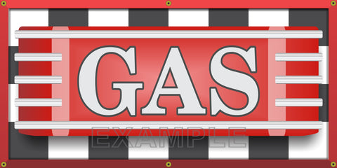 GAS STATION "GAS" MARQUEE STYLE DEALER VINTAGE OLD SCHOOL SIGN REMAKE BANNER SIGN ART MURAL 2' X 4'/3' X 6'