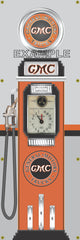 GMC GENERAL MOTORS TRUCKS GASOLINE OLD CLOCK FACE GAS PUMP Sign Printed Banner VERTICAL 2' x 6'