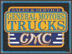 GMC GENERAL MOTORS TRUCK SALES SERVICE MARQUEE Neon Effect Sign Printed Banner 4' x 3'