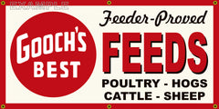 GOOCH'S BEST FEEDS FARM SUPPLY VINTAGE OLD SCHOOL SIGN REMAKE BANNER SIGN ART MURAL 2' X 4'/3' X 6'