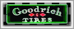 GOODRICH TIRES Neon Effect Sign Printed Banner HORIZONTAL 5' x 2'