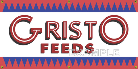 GRISTO FEEDS FARM SUPPLY VINTAGE OLD SCHOOL SIGN REMAKE BANNER SIGN ART MURAL 2' X 4'/3' X 6'