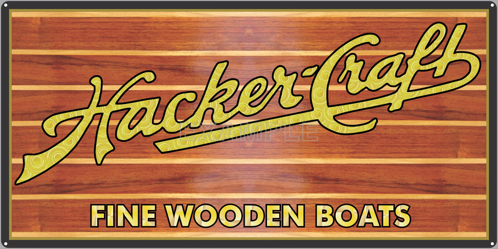 HACKER-CRAFT FINE WOODEN BOATS AUTHORIZED DEALER MARINE WATERCRAFT OLD SIGN REMAKE ALUMINUM CLAD SIGN VARIOUS SIZES