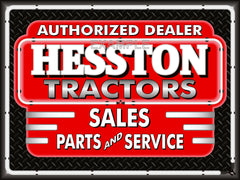 HESSTON TRACTORS DEALER STYLE SIGN SALES SERVICE PARTS TRACTOR REPAIR SHOP REMAKE BANNER 3' X 4'