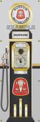 HUDSON MOTOR CARS GASOLINE OLD CLOCK FACE GAS PUMP Sign Printed Banner VERTICAL 2' x 6'
