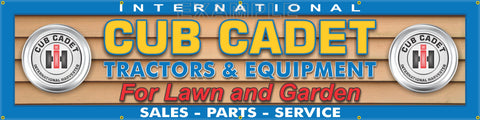 INTERNATIONAL CUB CADET LAWN TRACTOR DEALER LETTER SIGN REMAKE BANNER 24" x 96"