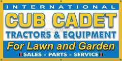 CUB CADET IH LAWN AND GARDEN TRACTORS DEALER VINTAGE OLD SCHOOL SIGN REMAKE BANNER SIGN ART MURAL 2' X 4'/3' X 6'