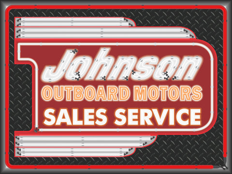 JOHNSON OUTBOARD MOTORS DEALER MARQUEE SERVICE SIGN REMAKE BANNER ART MURAL 3' X 4'