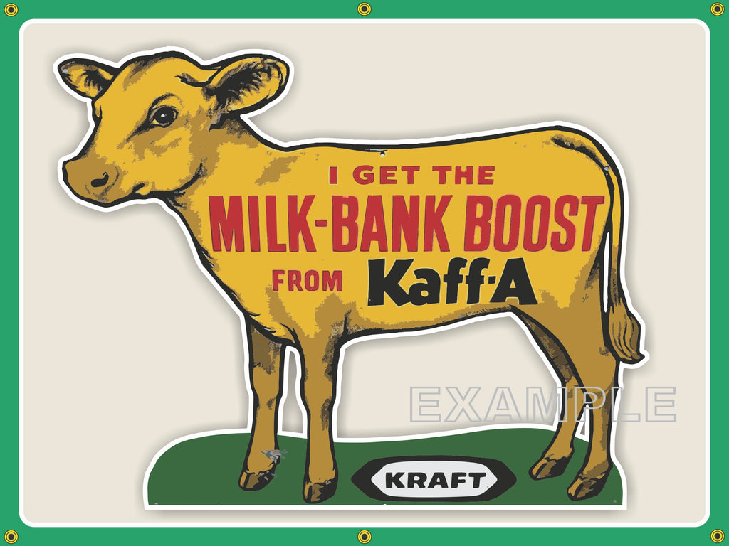 KAFF-A KRAFT COW CALF FARM FEED OLD SCHOOL SIGN ART MURAL 4' X 3'