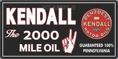 KENDALL MOTOR OILS GAS STATION SERVICE GASOLINE OLD SIGN REMAKE ALUMINUM CLAD SIGN VARIOUS SIZES