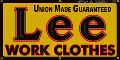 LEE WORK CLOTHES GENERAL STORE VINTAGE OLD SCHOOL SIGN REMAKE BANNER SIGN ART MURAL 2' X 4'/3' X 6'