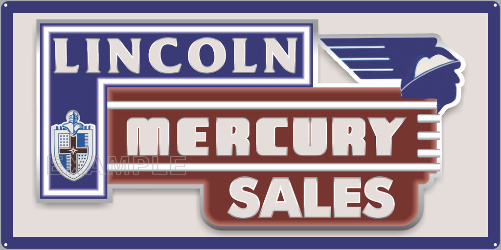 LINCOLN MERCURY SERVICE DEALER AUTOMOTIVE SALES REPAIR OLD SIGN REMAKE ALUMINUM CLAD SIGN VARIOUS SIZES