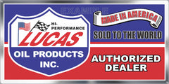 LUCAS OIL PRODUCTS MOTOR OIL LUBRICANTS GAS STATION SERVICE GASOLINE OLD SIGN REMAKE ALUMINUM CLAD SIGN VARIOUS SIZES