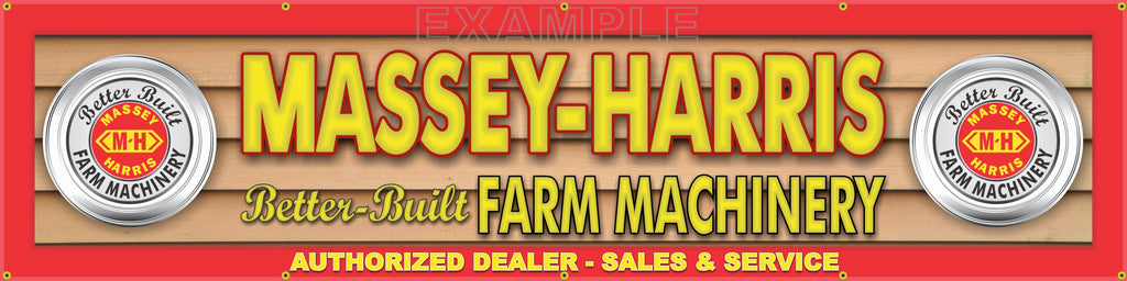 MASSEY HARRIS TRACTOR FARM DEALER LETTER SIGN REMAKE BANNER ART MURAL 24" x 96"