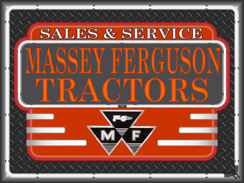 MASSEY FERGUSON TRACTORS SALES SERVICE DEALER STYLE Neon Effect Sign Printed Banner 4' x 3'