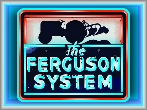 MASSEY FERGUSON SYSTEM Neon Effect Sign Printed Banner 4' x 3'