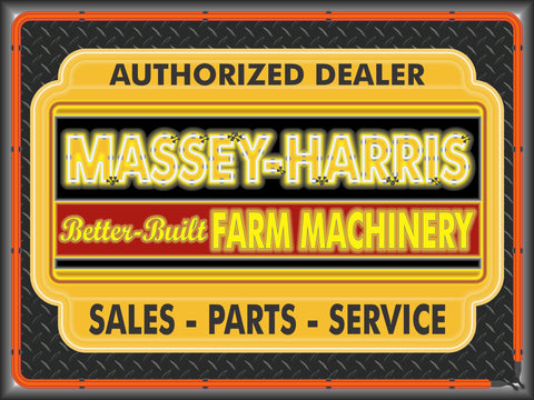 MASSEY HARRIS TRACTORS DEALER STYLE SIGN SALES SERVICE PARTS TRACTOR REPAIR SHOP REMAKE BANNER 3' X 4'