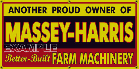 MASSEY HARRIS TRACTORS FARM EQUIPMENT MACHINERY VINTAGE OLD SCHOOL SIGN REMAKE BANNER SIGN ART MURAL 2' X 4'/3' X 6'
