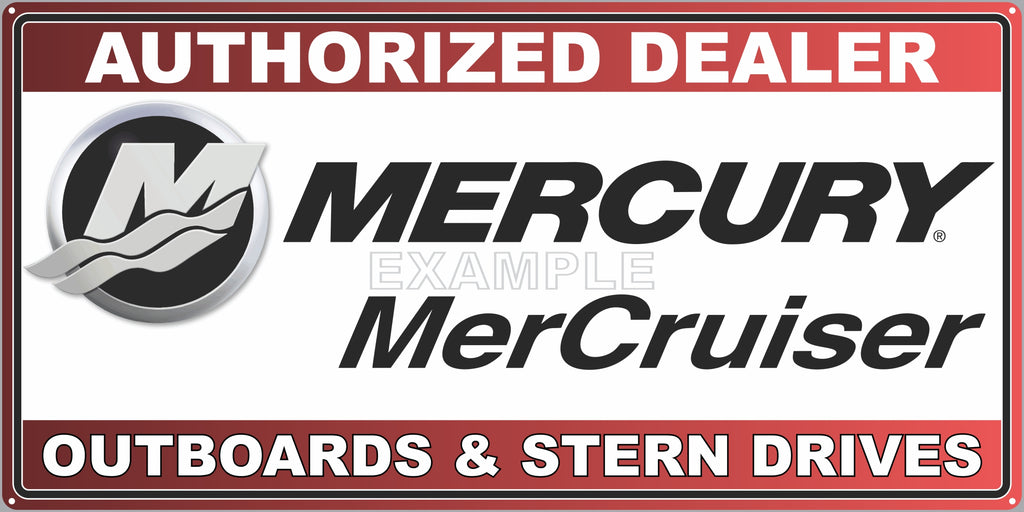 MERCRUISER SIGN NEW DESIGN OUTBOARDS STERN DRIVES AUTHORIZED DEALER BOAT MARINE WATERCRAFT OLD SIGN REMAKE ALUMINUM CLAD SIGN VARIOUS SIZES