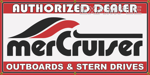 MERCRUISER OUTBOARDS AND STERN DRIVES VINTAGE OLD SCHOOL SIGN REMAKE BANNER SIGN ART MURAL 2' X 4'/3' X 6'