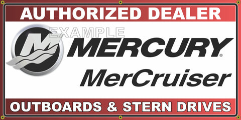 MERCURY MERCRUISER OUTBOARDS AND STERN DRIVES VINTAGE OLD SCHOOL SIGN REMAKE BANNER SIGN ART MURAL 2' X 4'/3' X 6'